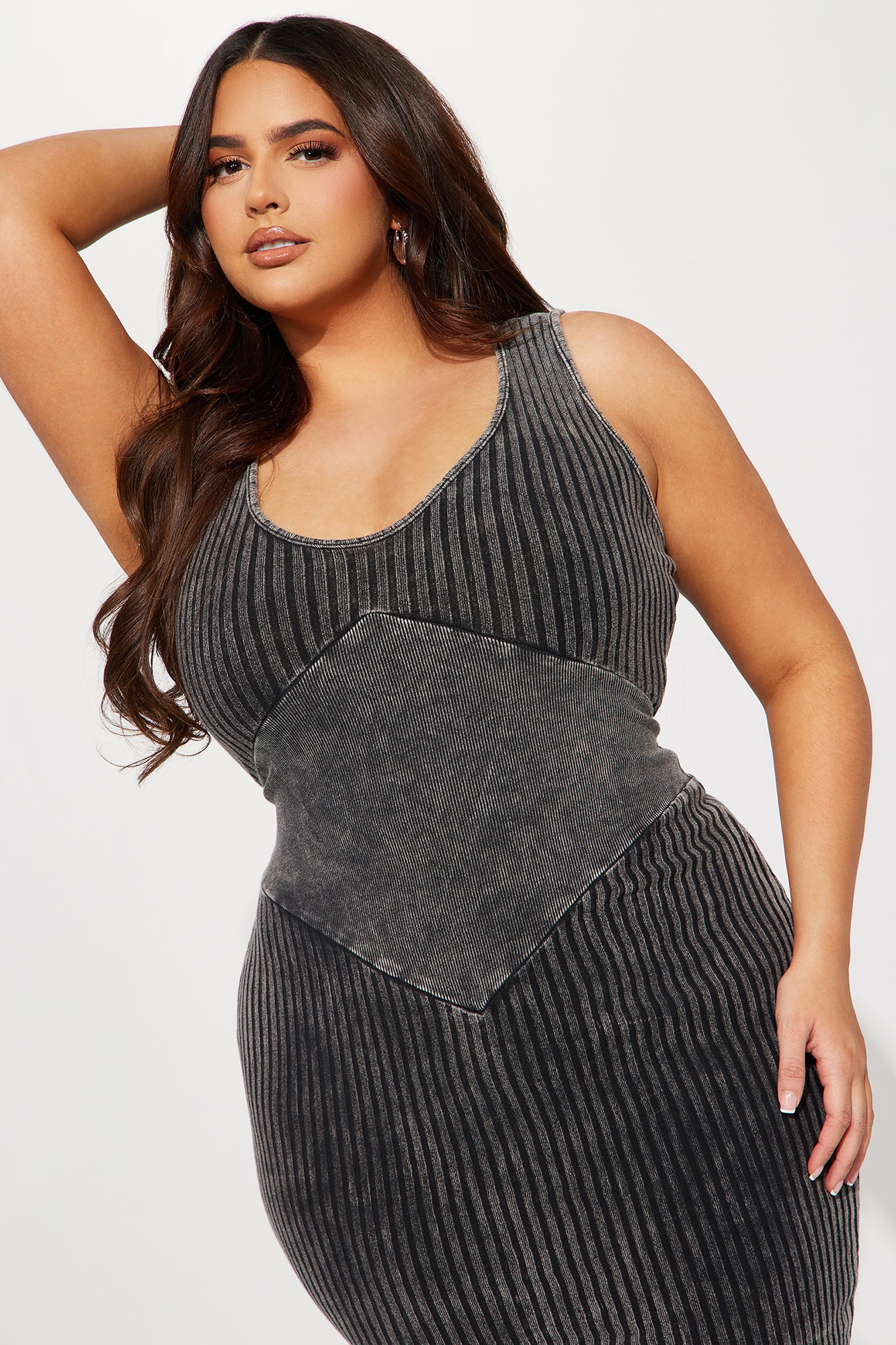 Shirely Mineral Wash Maxi Dress - Grey