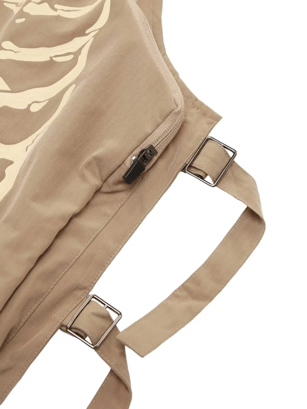 Skeleton Print Padded Cargo Vest -1201