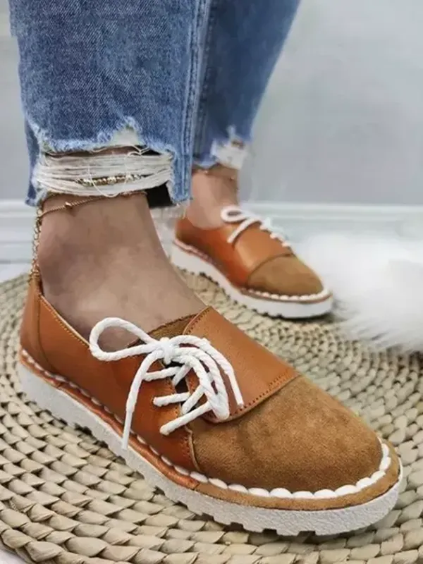 Women's Casual Vintage Round Toe Flats All Season Shoes
