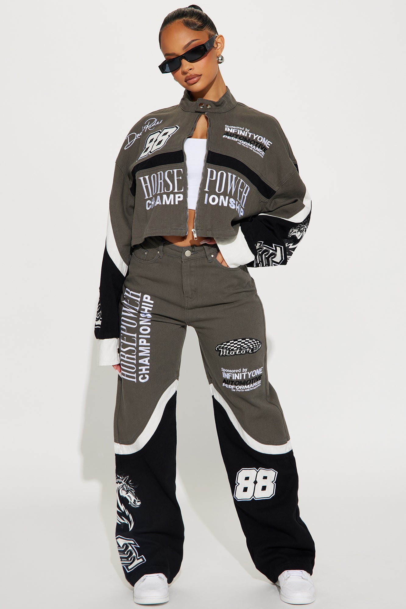 Full Speed Ahead Pant Set - Grey