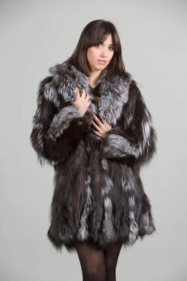 Fox Fur Coat Silver all sizes
