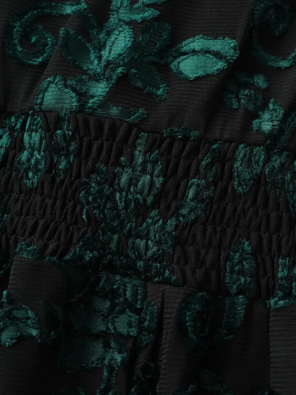 Stretchy Laser Cut Mesh Crossover Neckline Midi Dress