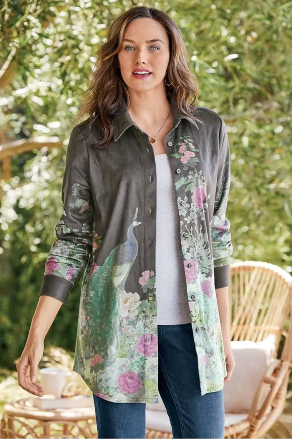 Day To Dusk Faux Suede Big Shirt