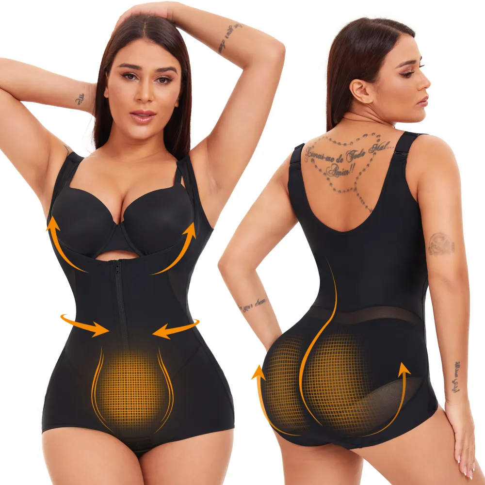 Single Row Zipper Simple One Piece Shapewear