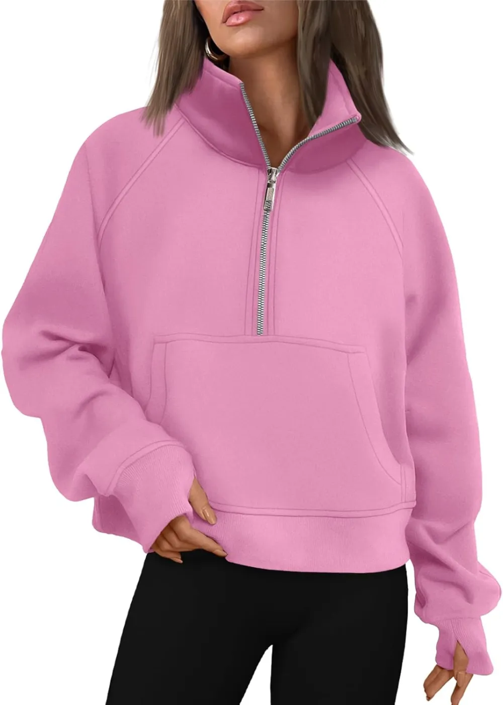 AUTOMET Womens Sweatshirts Half Zip Cropped Pullover Fleece Quarter Zipper Hoodies 2025 Fall Fashion Outfits Clothes