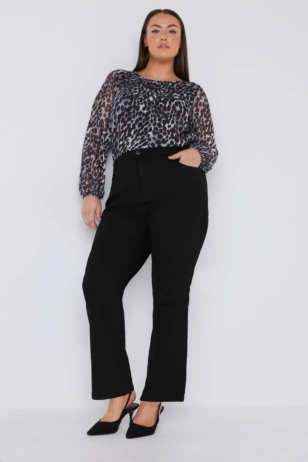 EVANS Curve Blue Mid Wash Straight Leg Jeans