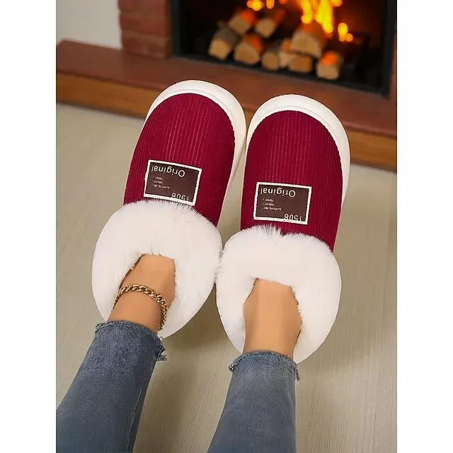 Women's Winter Indoor Slippers with Faux Fur Lining – Warm Anti-Slip Home Shoes for Cozy Indoor Wear