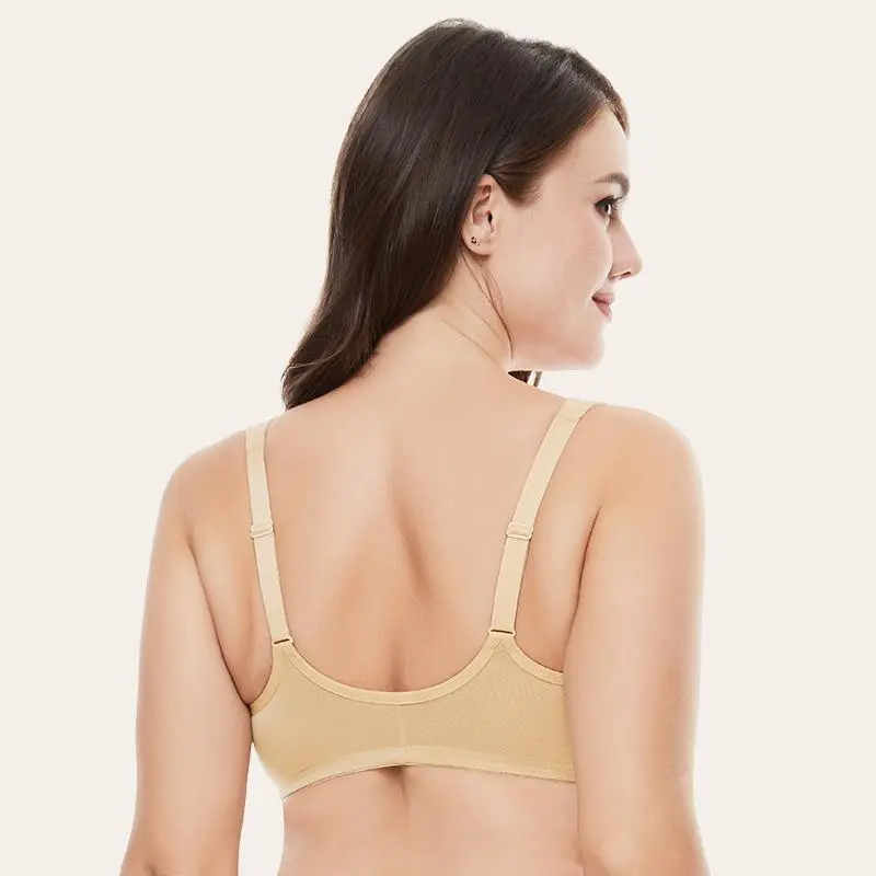 Womens Front Closure Full Figure Bra Plus Size Lace Bra No Padded Underwire Bra