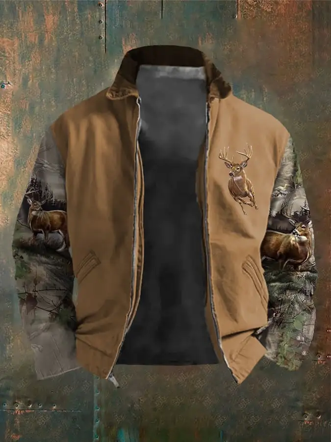Men's Western Elk Outdoor Lapel Jacket