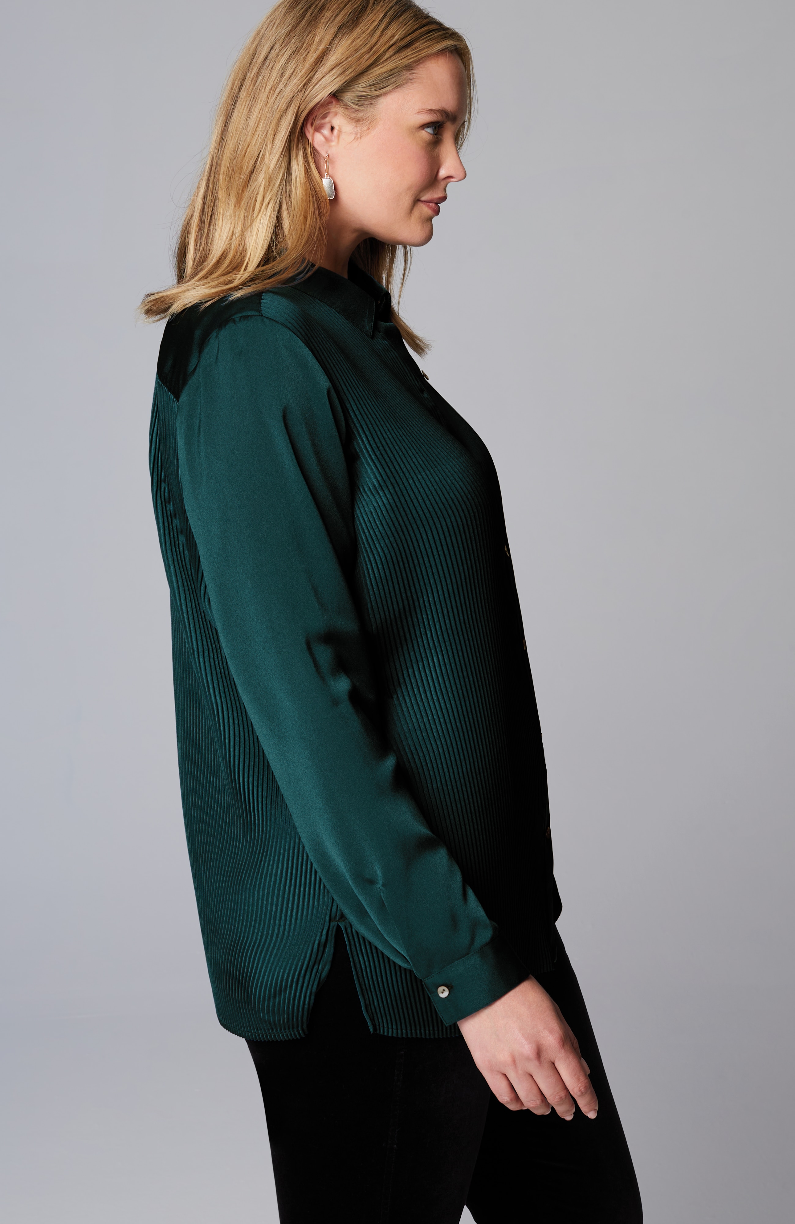 Pleated Satin Shirt