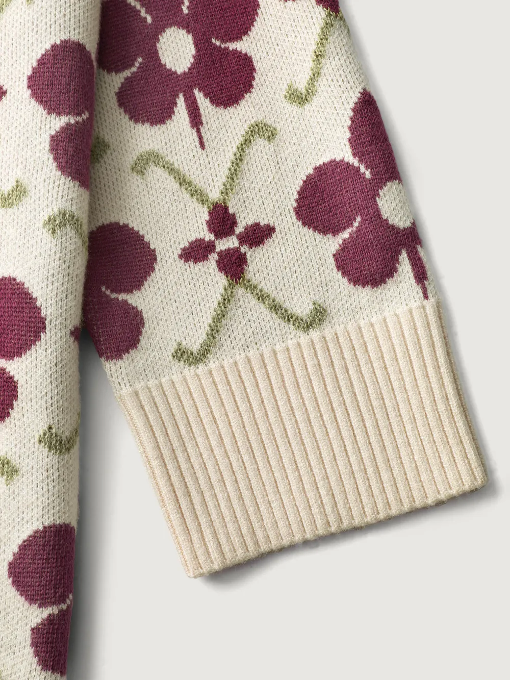 Floral Jacquard Button Knit Cardigan