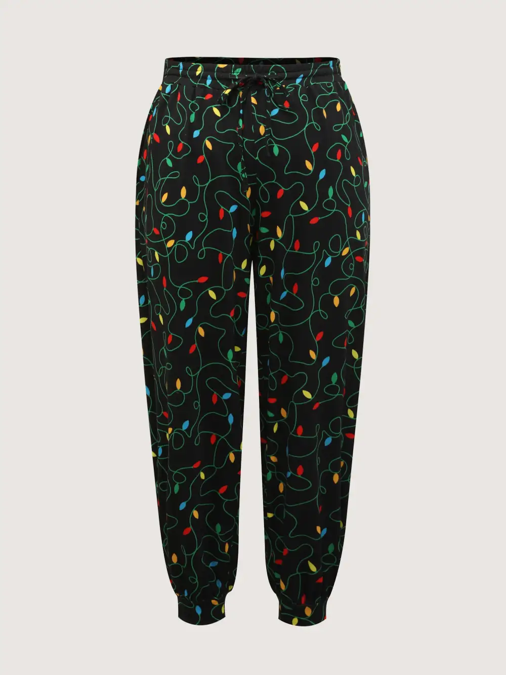 Colorful Lights Pattern Stretchy-Fit Pants