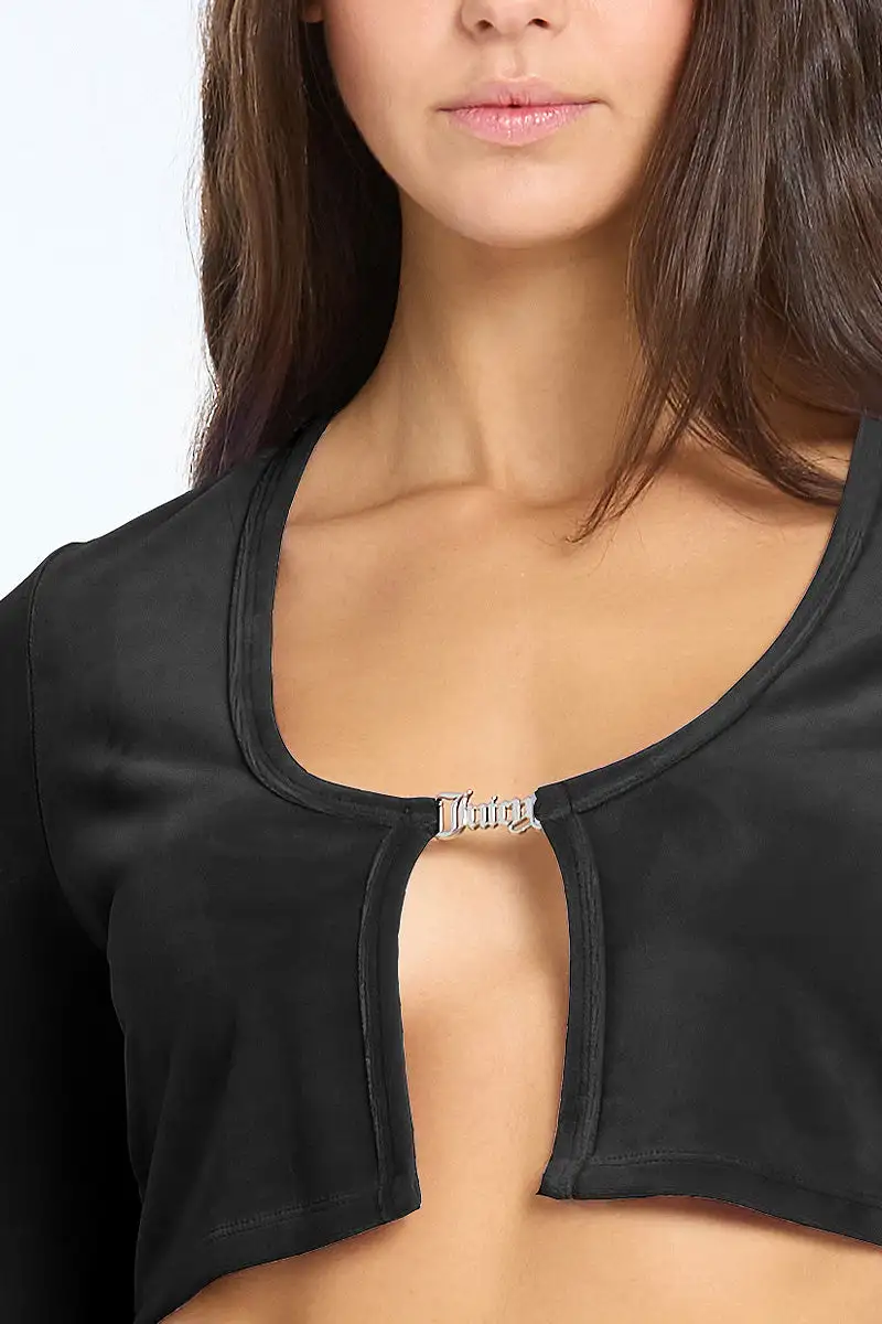 Long Sleeve Velour Cardigan Top