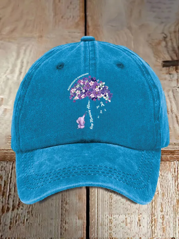 Alzheimer'S Awareness Keep Memories Aliver Floral Printed Baseball Cap
