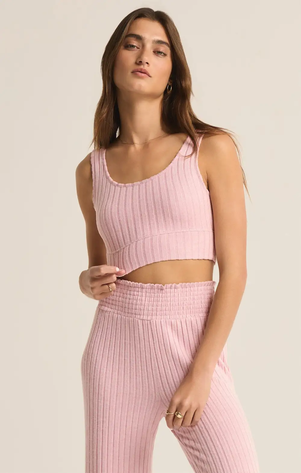 Zoe Silky Rib Tank Bra
