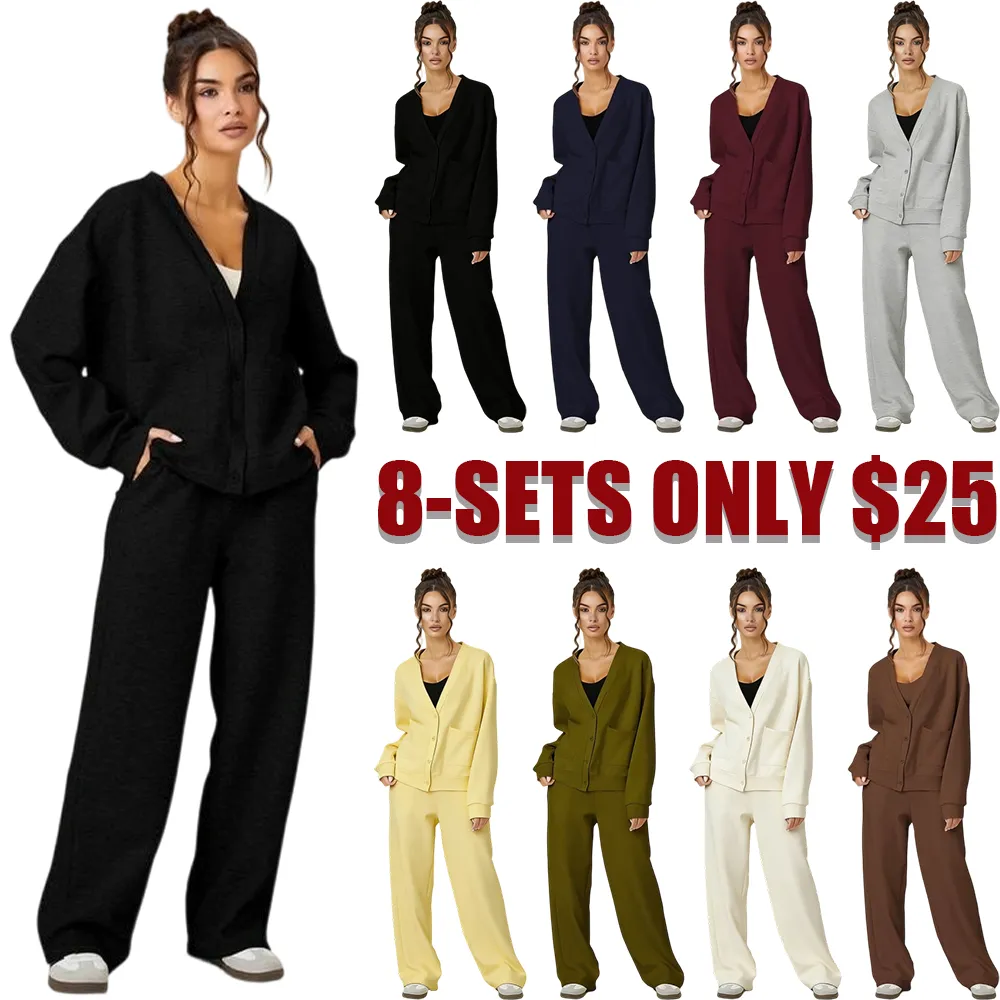 Women's Buttoned Casual Two-Piece Set