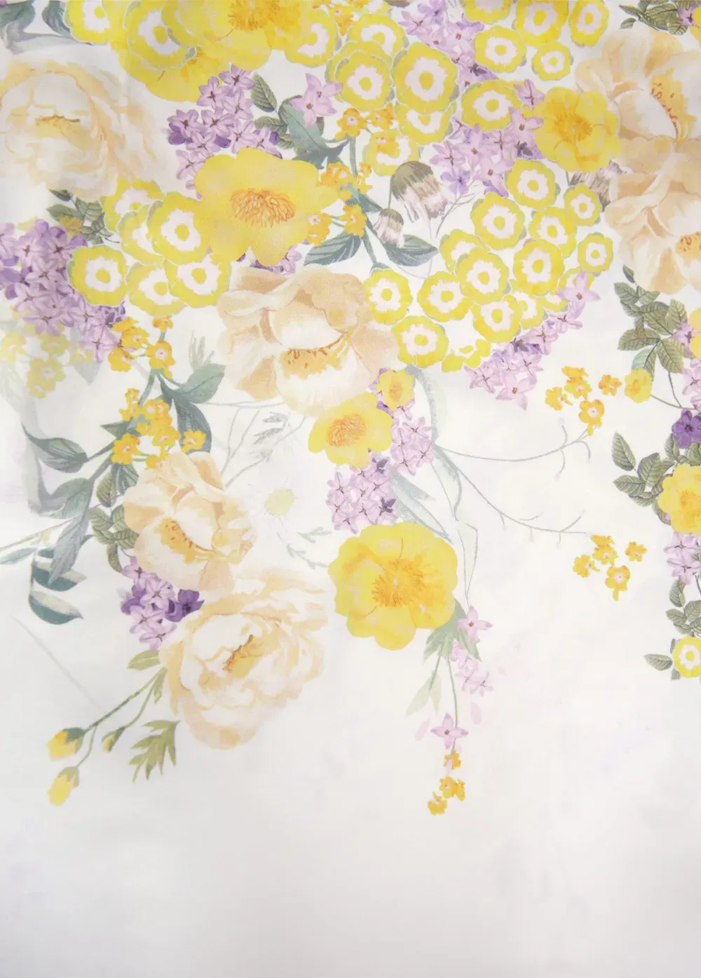 Light Yellow Two Piece Floral Print Dress and Cardigan