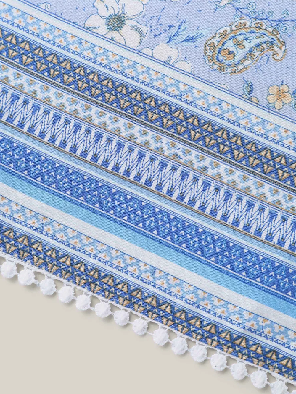 Paisley Print Lantern Sleeve Flowy Blouse