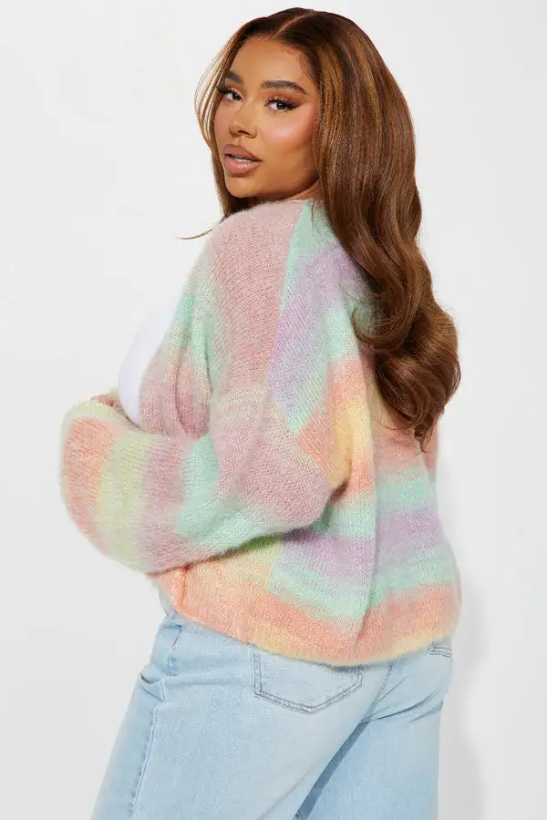 Sabriya Spacedye Cropped Cardigan - Multi Color