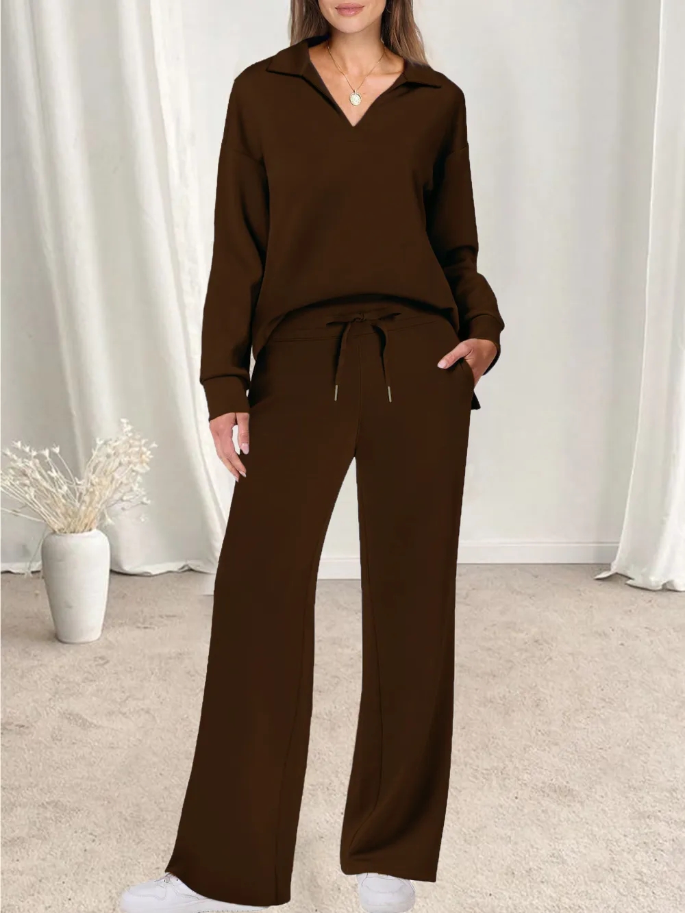 Women 2 Piece Fall Outfits Cozy Lounge Sets for Women Tracksuit Sweatsuit Set 2024 Comfortable Tracksuit