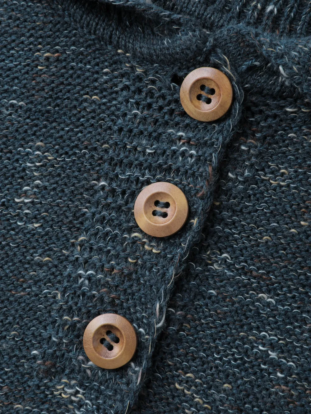 Heather Polo Collar Button Pullover