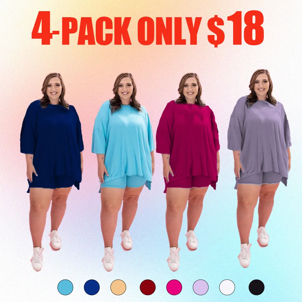 Yummi Rib Oversize Top and Biker Short Set