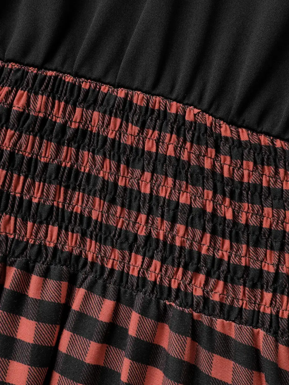 Halloween Plaid Print Crosstie Contrast Midi Dress