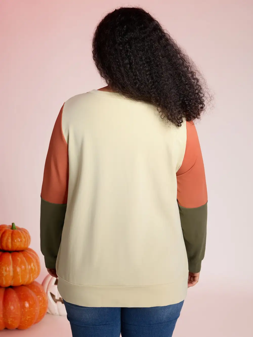 Crisp Leaf Print Sequin Embroidery Sweatshirt