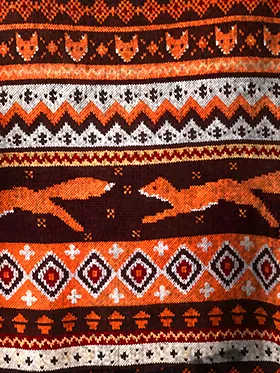 Simple Knitted Maple Leaf And Fox Sweater