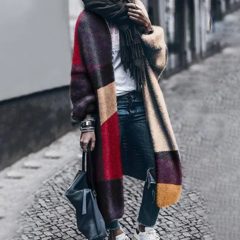 Casual Loose Colorblock Cardigan