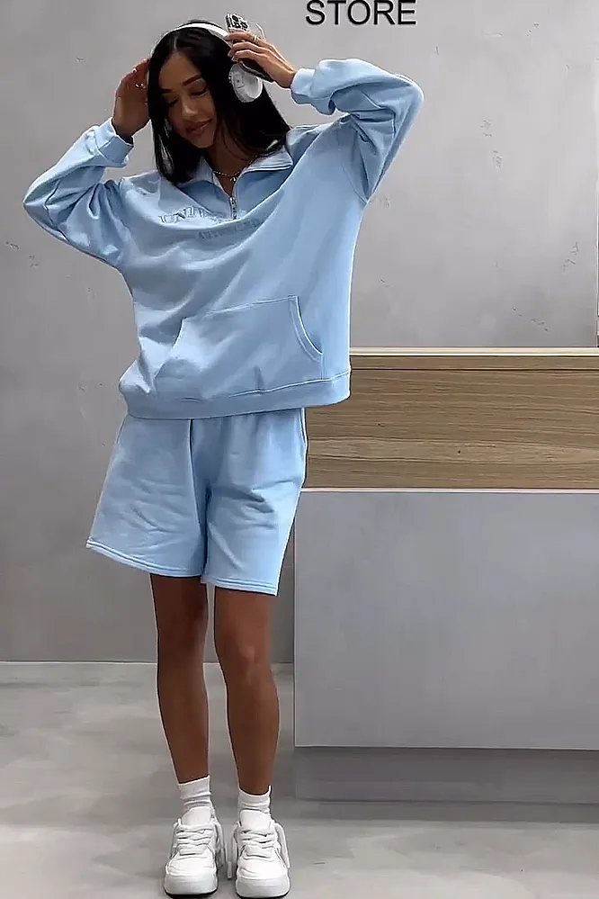 Women's Letter Zipper Top & Pants Two Piece Set