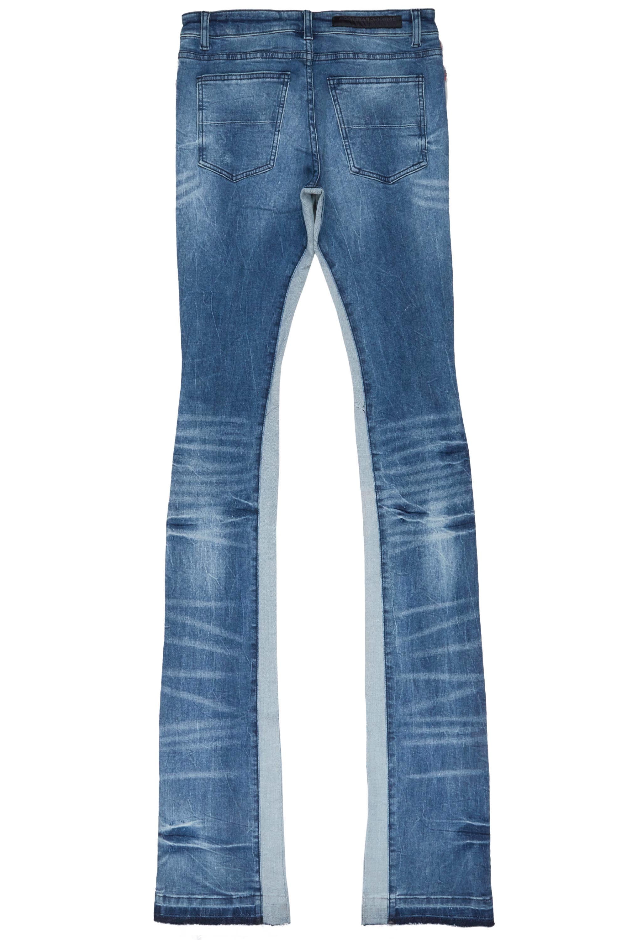 Sniper Dark Blue Super Stacked Flare Jean