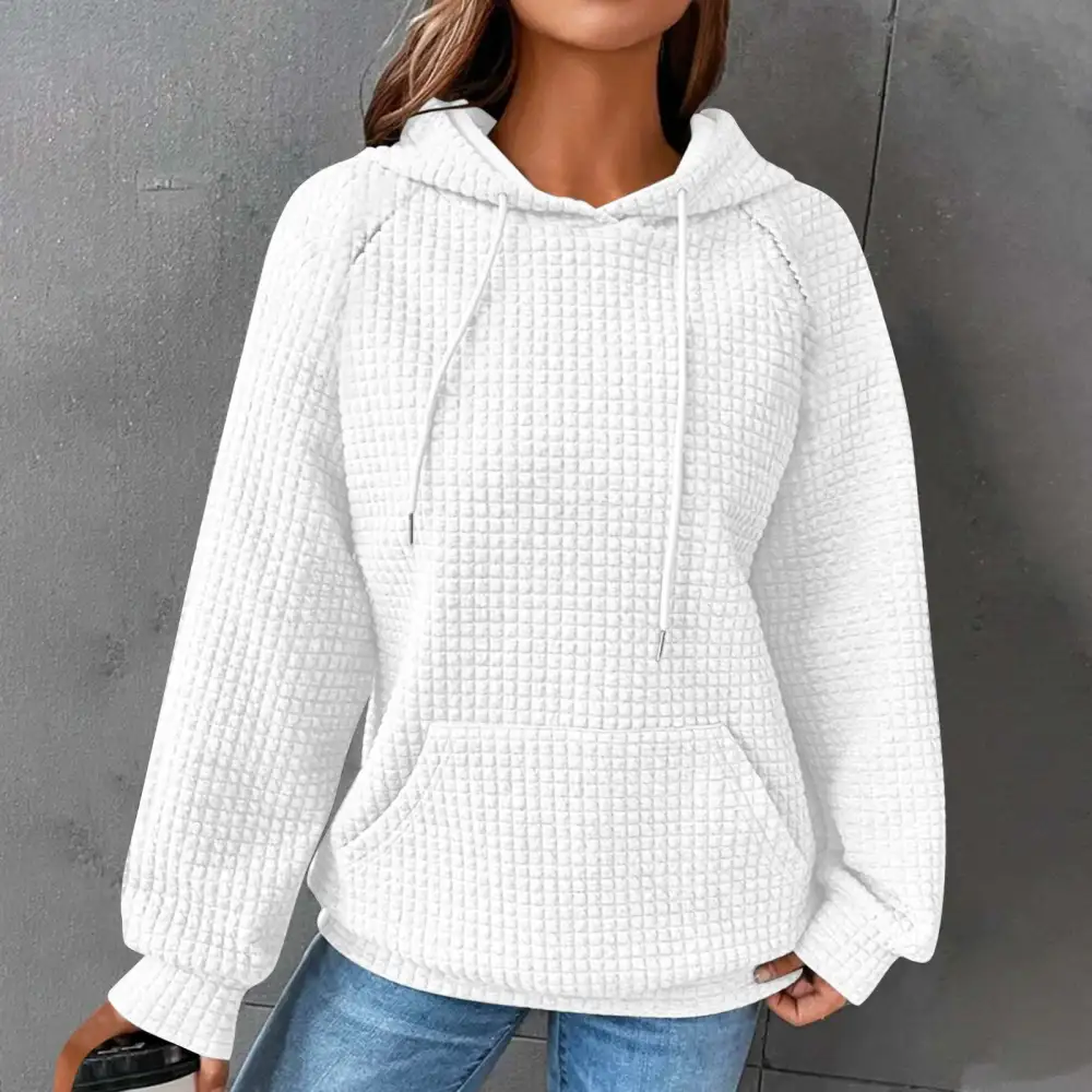 Sweaters for Womens Clearance,Women's Solid Raglan Sweater Hooded Sweater Long Sleeve Top Sweater Deals for Winter 2024 on Sale