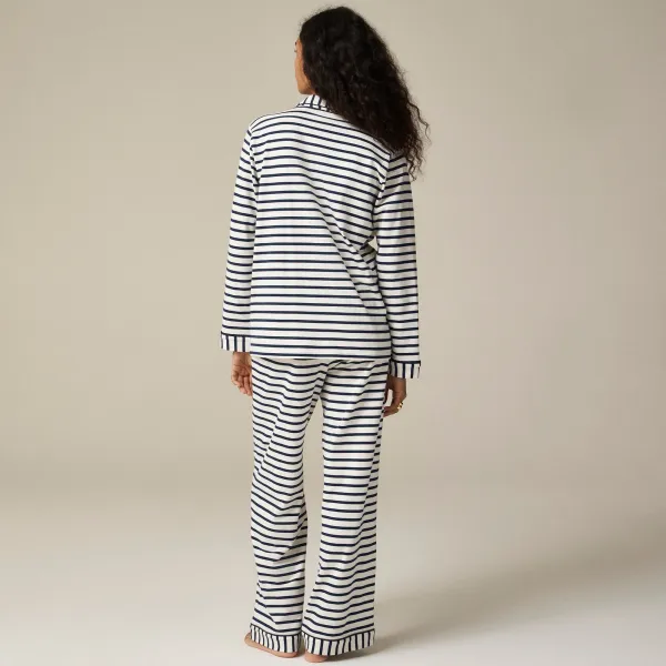 Dreamy cotton-blend pajama pant set in stripe