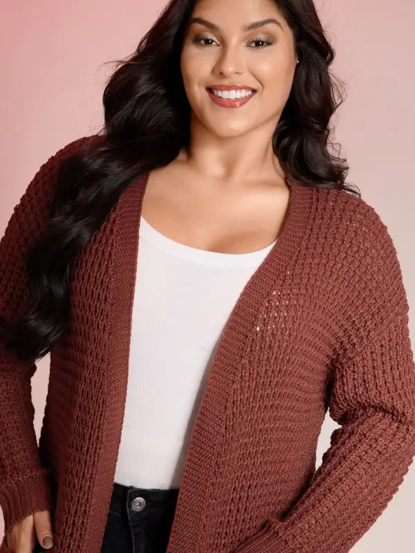 Vintage Textured Pockets Knit Cardigan