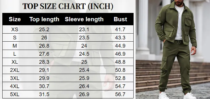 Men's Solid Color Pocket Button Front Jackets & Pants Two-Piece Set