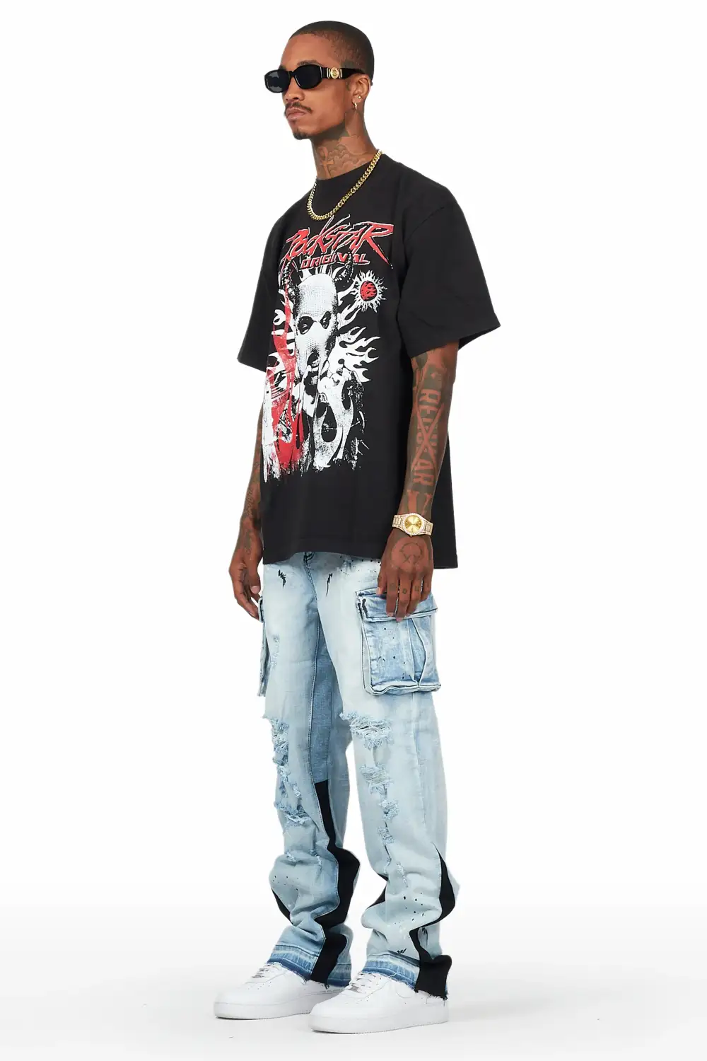 Dubaku Blue Baggy Fit Jean