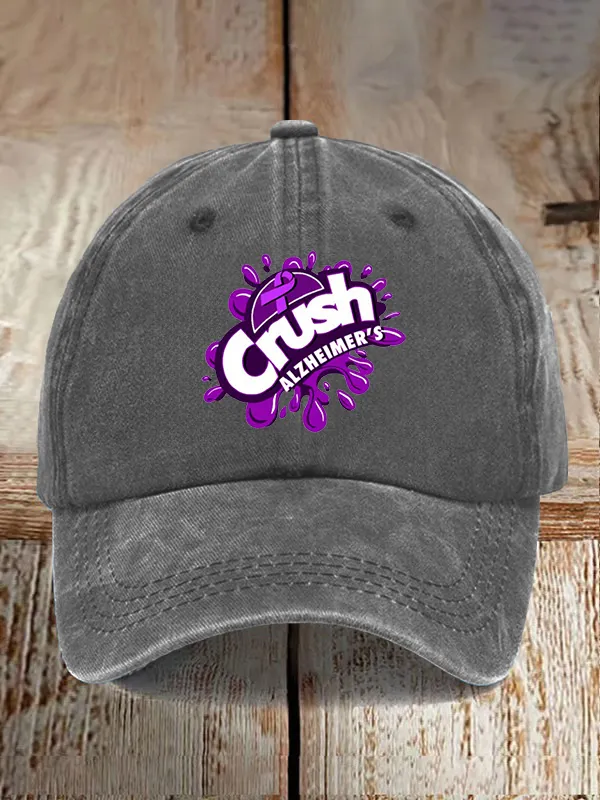 Crush Alzheimer'S Printed Round Collar Baseball Cap