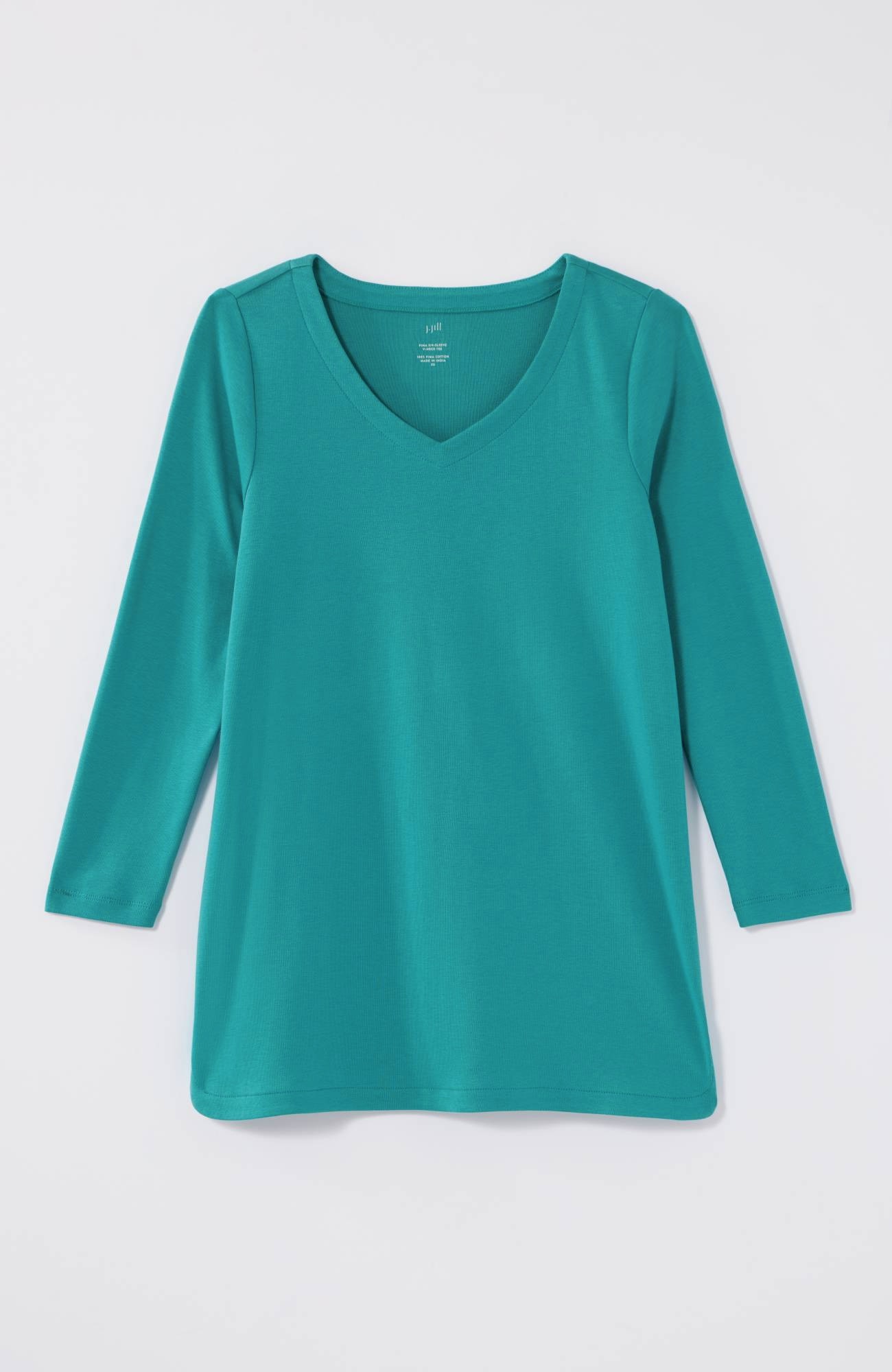 pima 3/4-sleeve v-neck tee