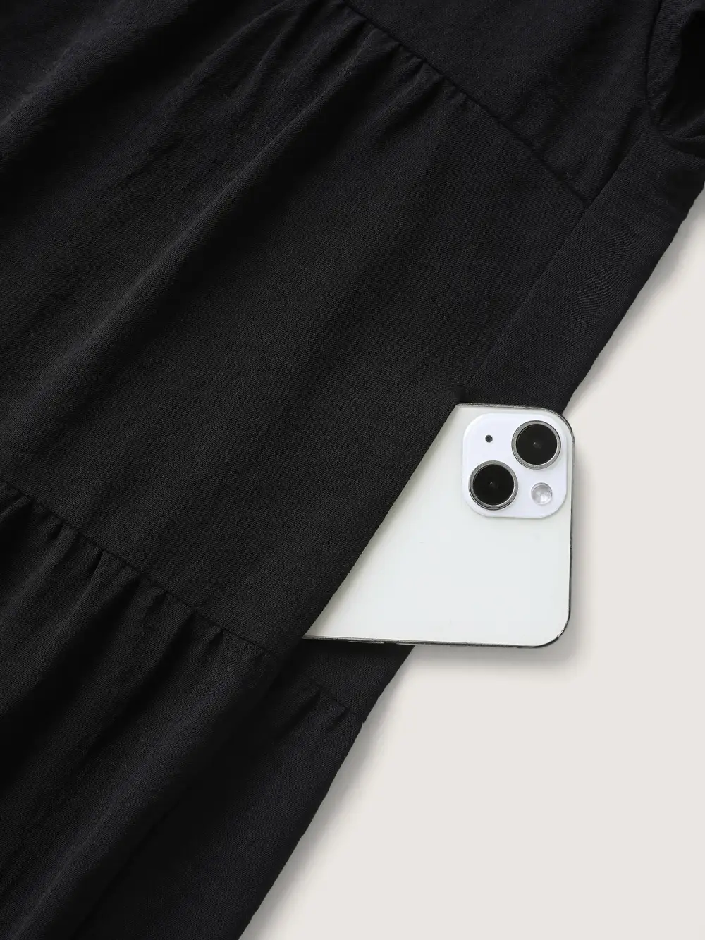 Embroidered Neckline A-Line Ruffled Knee-Length Dress