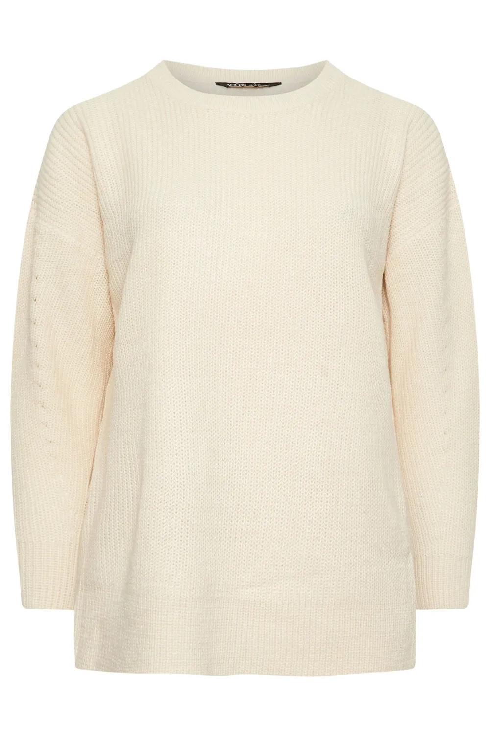 YOURS Curve Stone Brown Knitted Jumper