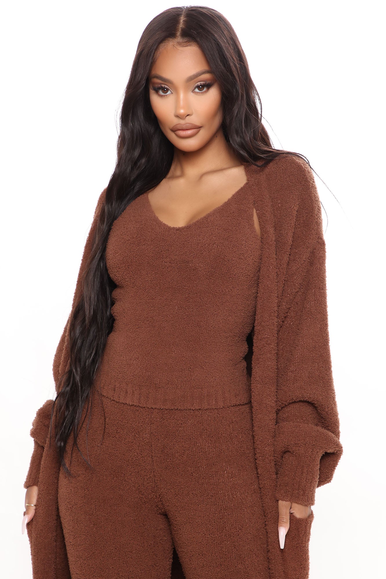 Living So Cozy 3 Piece Legging Set - Brown