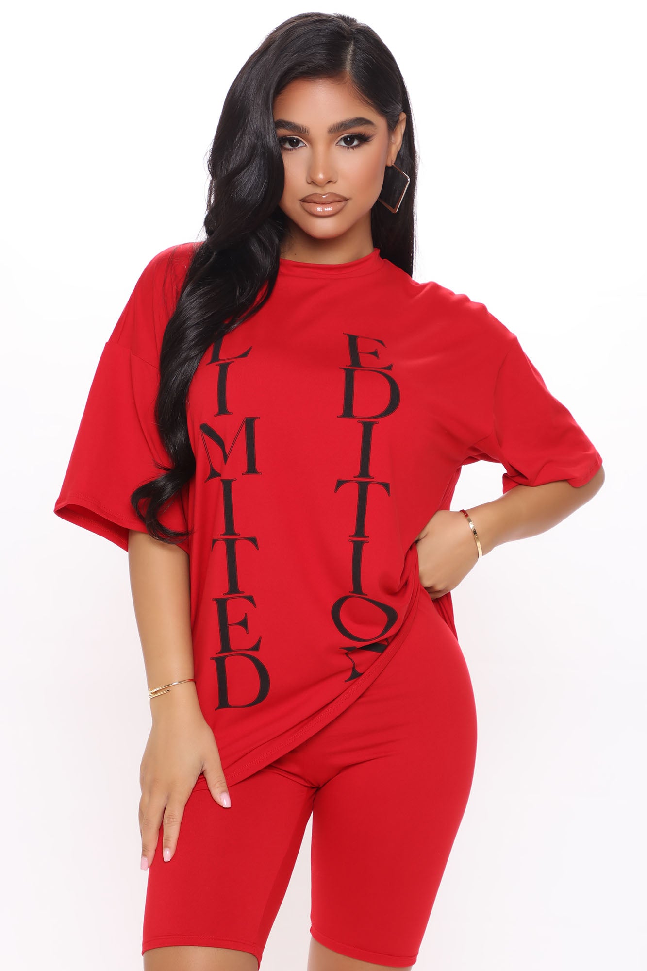 She's Limited Edition Biker Short Set - Red