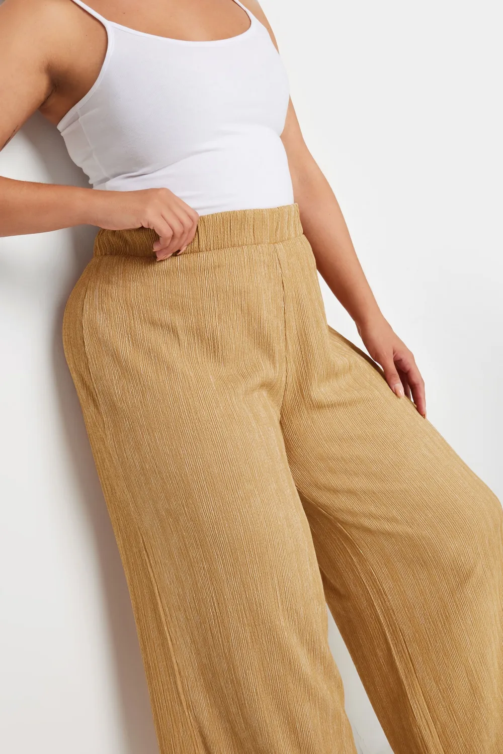 YOURS Curve Blue Abstract Print Textured Wide Leg Trousers