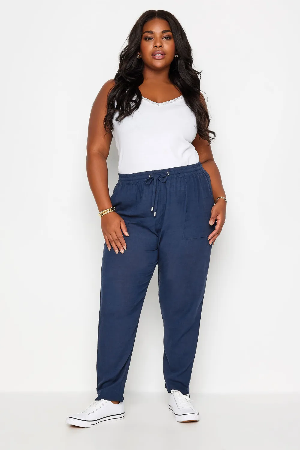 YOURS Curve Black Linen Joggers