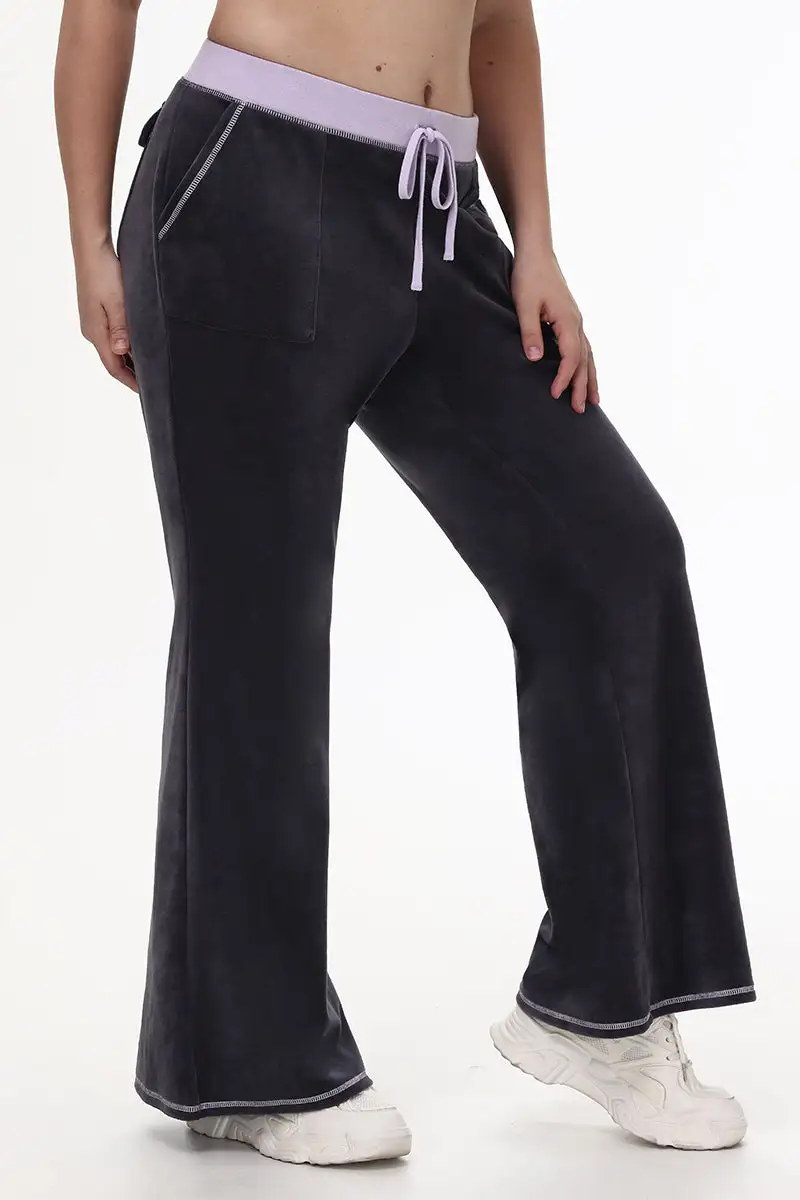 Plus-Size Sweetheart Cotton Velour Track Pants