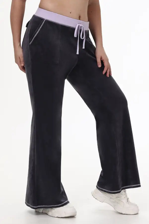 Plus-Size Sweetheart Cotton Velour Track Pants