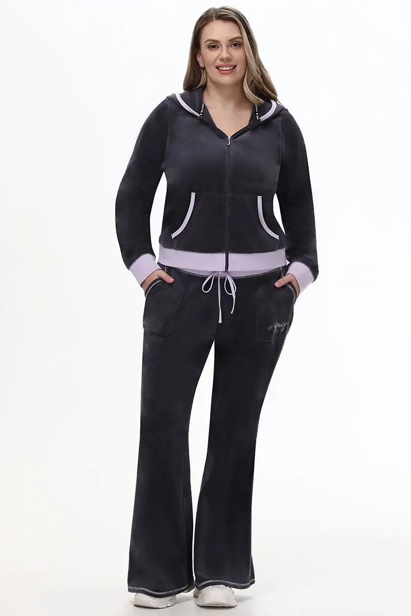 Plus-Size Sweetheart Cotton Velour Hoodie
