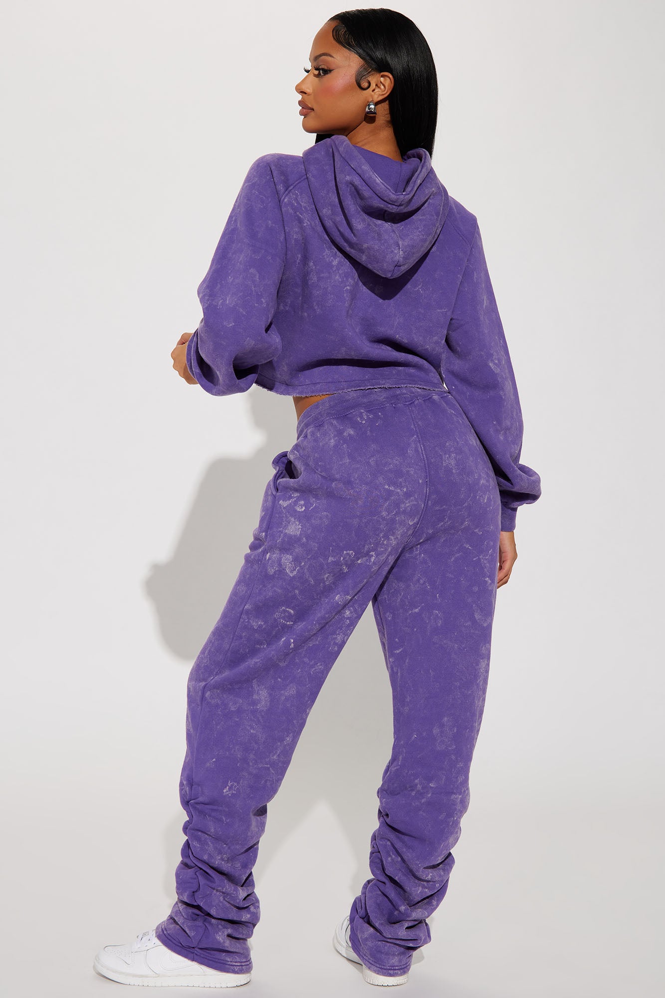 My Time Mineral Wash Jogger Set - Purple