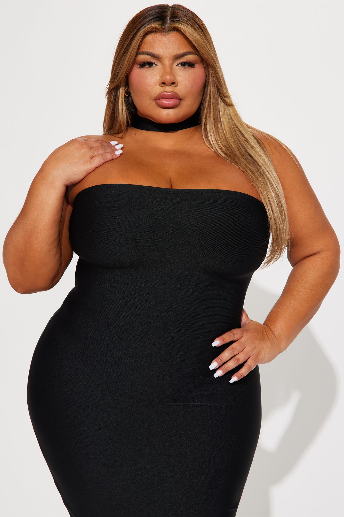 Liliana Bandage Midi Dress - Black